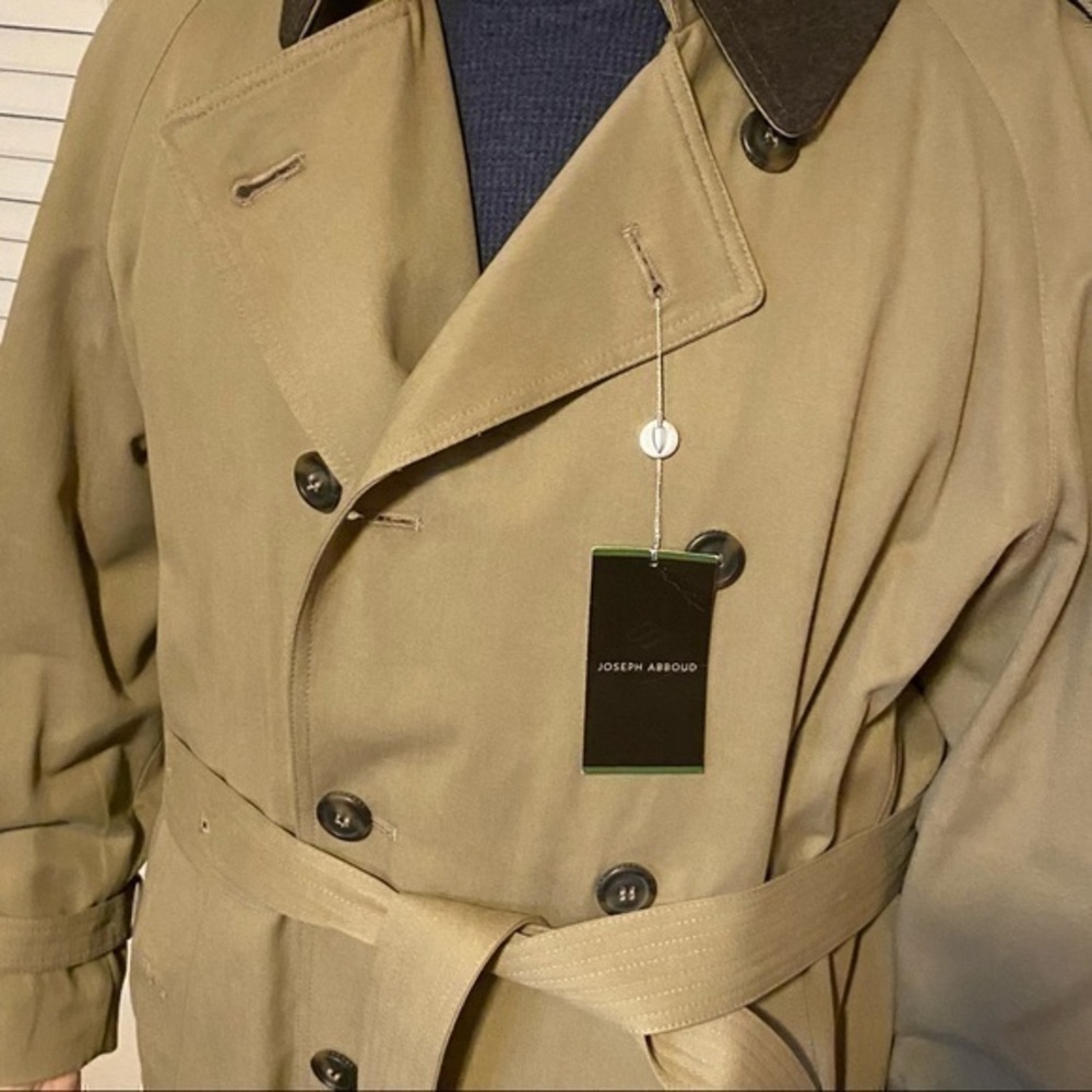 👩🏼‍💻💼🙋🏻‍♂️Joseph Abboud || Mens Trench Coat 42 Short - Picture 9 of 11